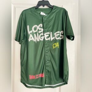 BOYZ N THE HOOD - Men's Short Sleeve Green Jersey Los Angeles Graphic Size M